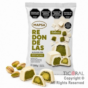 BOMBON REDONDELAS RELLENAS DE PISTACHO X 500 GR MAPSA